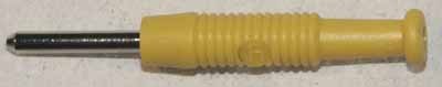 Stecker Gelb, Ø 2mm, biegsame Hülse