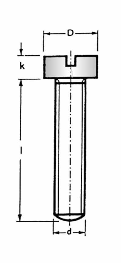 Flachkopfschraube Pan-Head, mit Schlitz, M3 x 10mm