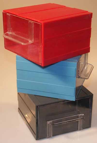 Allbox-Schubladensystem, blau, mit 1 Schublade, 120 x 124 x 80 mm