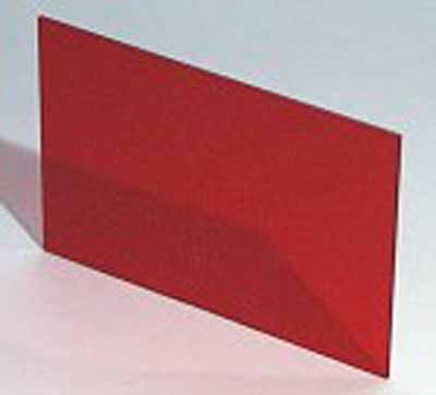 Plexiglasscheibe Rot transparent, 124.2 x 79.6 x 1.5 mm zu Gehäuse 9500.152A / 9500.165A