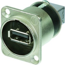 Reversibler USB-Adapter (Typ A und B), Nickel D-Gehäuse