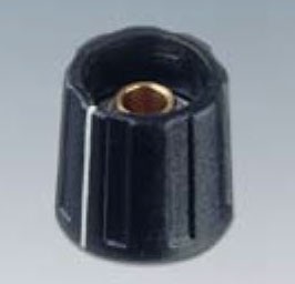 Drehknopf ⌀13.5mm, 4mm abgesetzt, schwarz mit Markierung