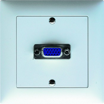 Unterputz-Montageset 1x VGA Durchführung f/f (15pol. D-Sub HD), Abdeckrahmen aus Kunststoff