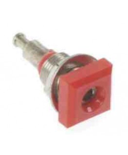 Buchse ø2mm, Rot, isoliert, quadratisch