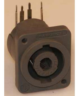 Flanschstecker, 4 polig, Printversion, horizontal