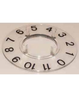 Skalenscheibe zu Knopf ⌀10mm, 30°, 0-11