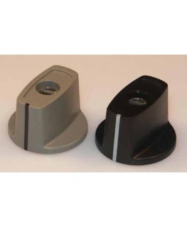 Knebelknopf D:16 mm, d:4 mm, H: 15.8 mm mit Spannzangenbefestigung, schwarz matt