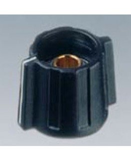 Flügelknopf ⌀16mm, 6mm abgesetzt, schwarz mit Markierung