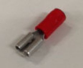 Flachsteckhülse 4.8 x 0.5 mm, mit Isolierhülse, Messing verzinnt, rot