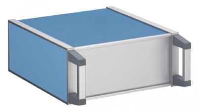 Apparate-Gehäuse, kunststoffbeschichtet, 278 x 250 x 220 mm, Blau