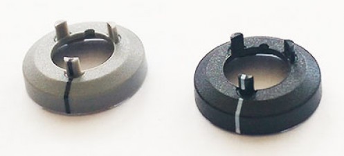 Mutterabdeckung zu Knopf ⌀13.5mm, schwarz mit Strich