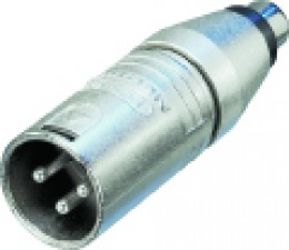 3-poliger XLR Kabelstecker – Cinch (RCA) Buchse, XLR male / Cinch female