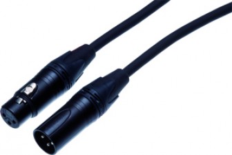 Mikrofonkabel schwarz 0.5 Meter (ZNK 2/6-BL, Swissflex) mit Neutrik XLR f auf XLR m, versilberte Kontakte