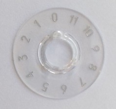 Skalenscheibe zu Knopf ⌀13.5mm, 360°, 0-11