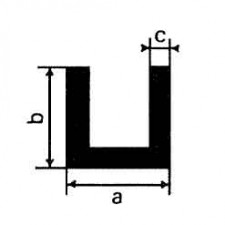 Alu-U-Profile L: 1m, 30 x 30 x 2 mm